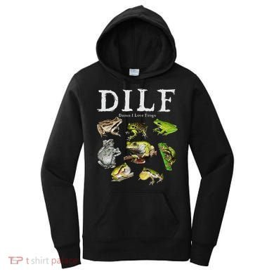 Dilf Damn I Love Frogs Frog Species Graphic Women's Hoodie