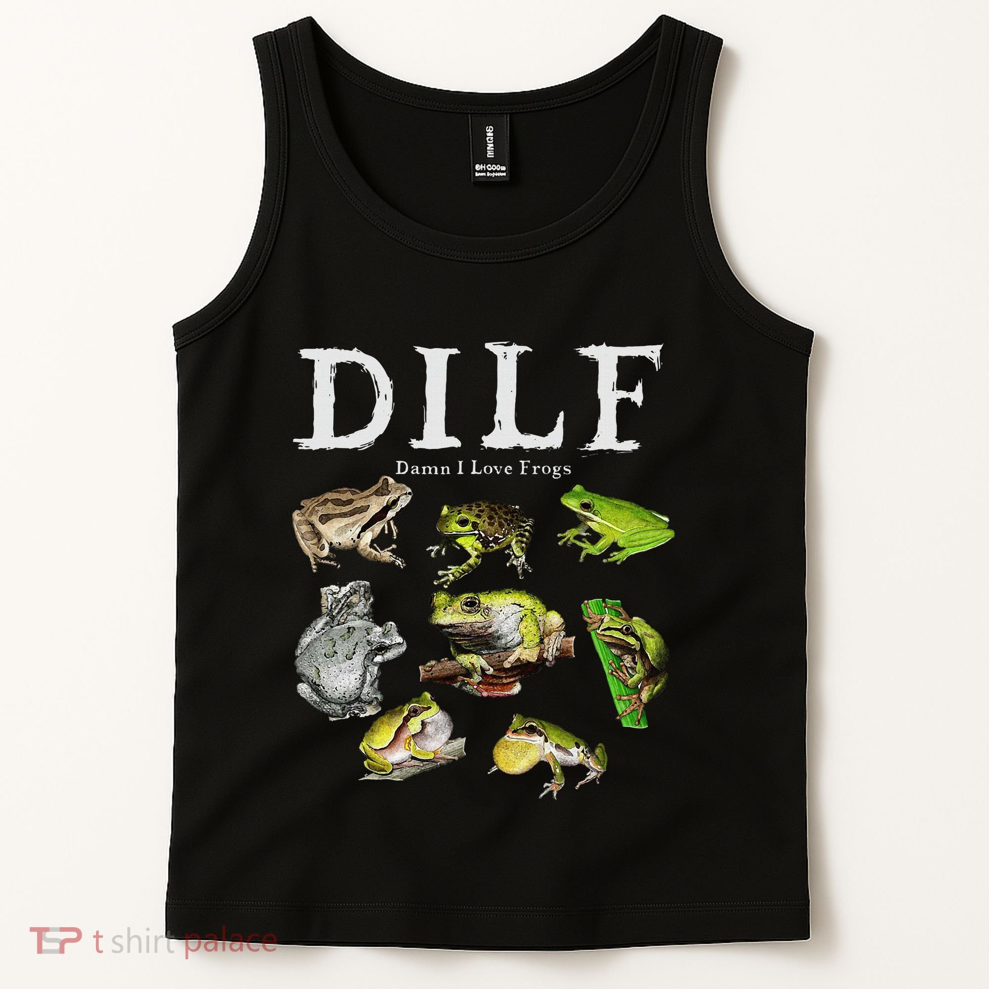 Dilf Damn I Love Frogs Frog Species Graphic Tank Top