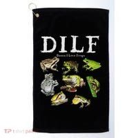 Dilf Damn I Love Frogs Frog Species Graphic Golf Towel thumb 0