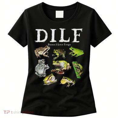 Dilf Damn I Love Frogs Frog Species Graphic Women's T-Shirt