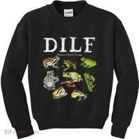 Dilf Damn I Love Frogs Frog Species Graphic Kids Sweatshirt thumb 0