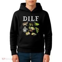 Dilf Damn I Love Frogs Frog Species Graphic Kids Hoodie thumb 4