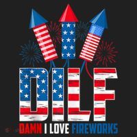 Dilf Damn I Love Fireworks Funny Patriotic America Freedom Women's Sweatshirt thumb 2