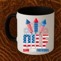 Dilf Damn I Love Fireworks Funny Patriotic America Freedom Coffee Mug thumb 2