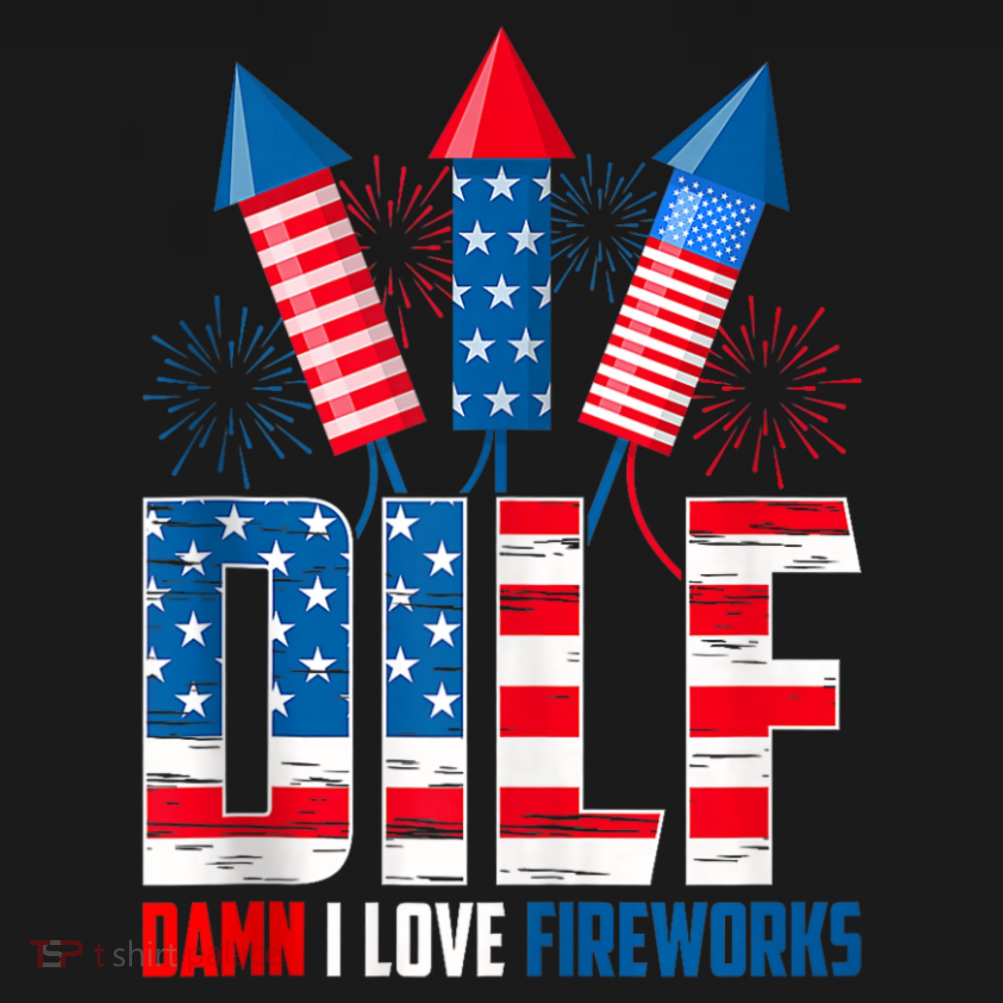 Dilf Damn I Love Fireworks Funny Patriotic America Freedom Women's Hoodie