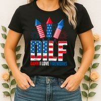 Dilf Damn I Love Fireworks Funny Patriotic America Freedom Women's T-Shirt thumb 2