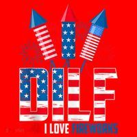 Dilf Damn I Love Fireworks Funny Patriotic America Freedom Santa Hat thumb 1