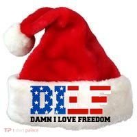 DILF Damn I Love Freedom Funny Patriotic 4th Of July Santa Hat thumb 0