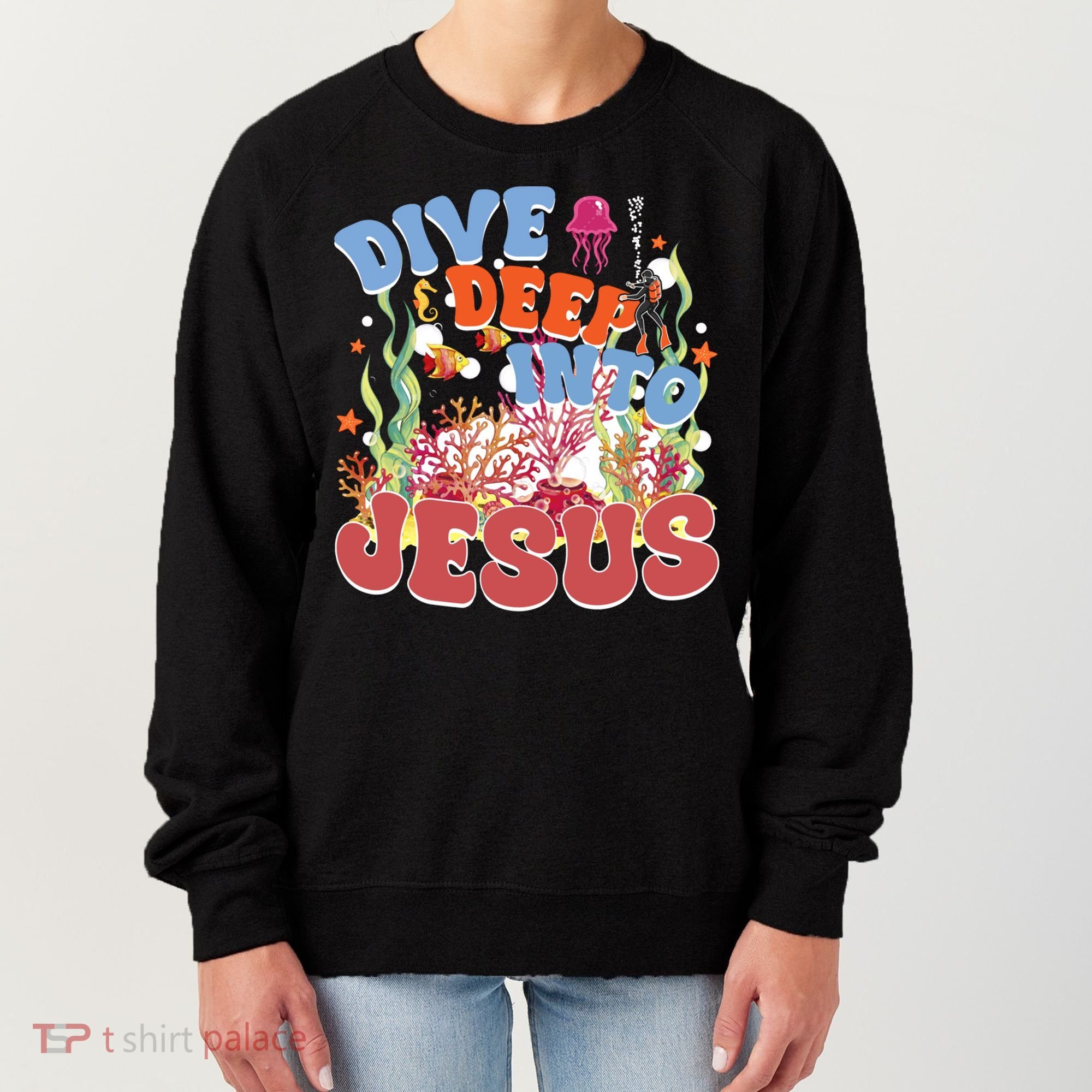 Dive Deep Into Jesus Scuba Vbs 2024 Christian Camp Gift Women's Sweatshirt