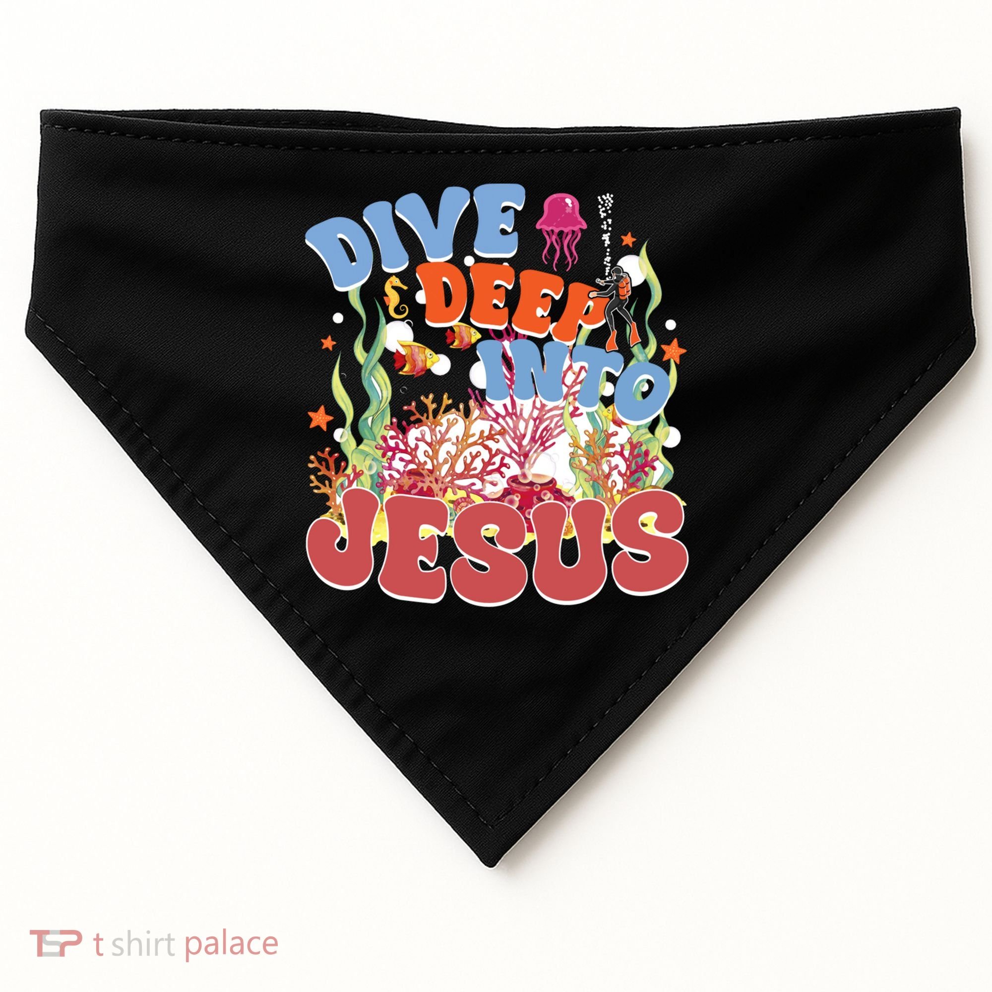 Dive Deep Into Jesus Scuba Vbs 2024 Christian Camp Gift USA-Made Doggie Bandana