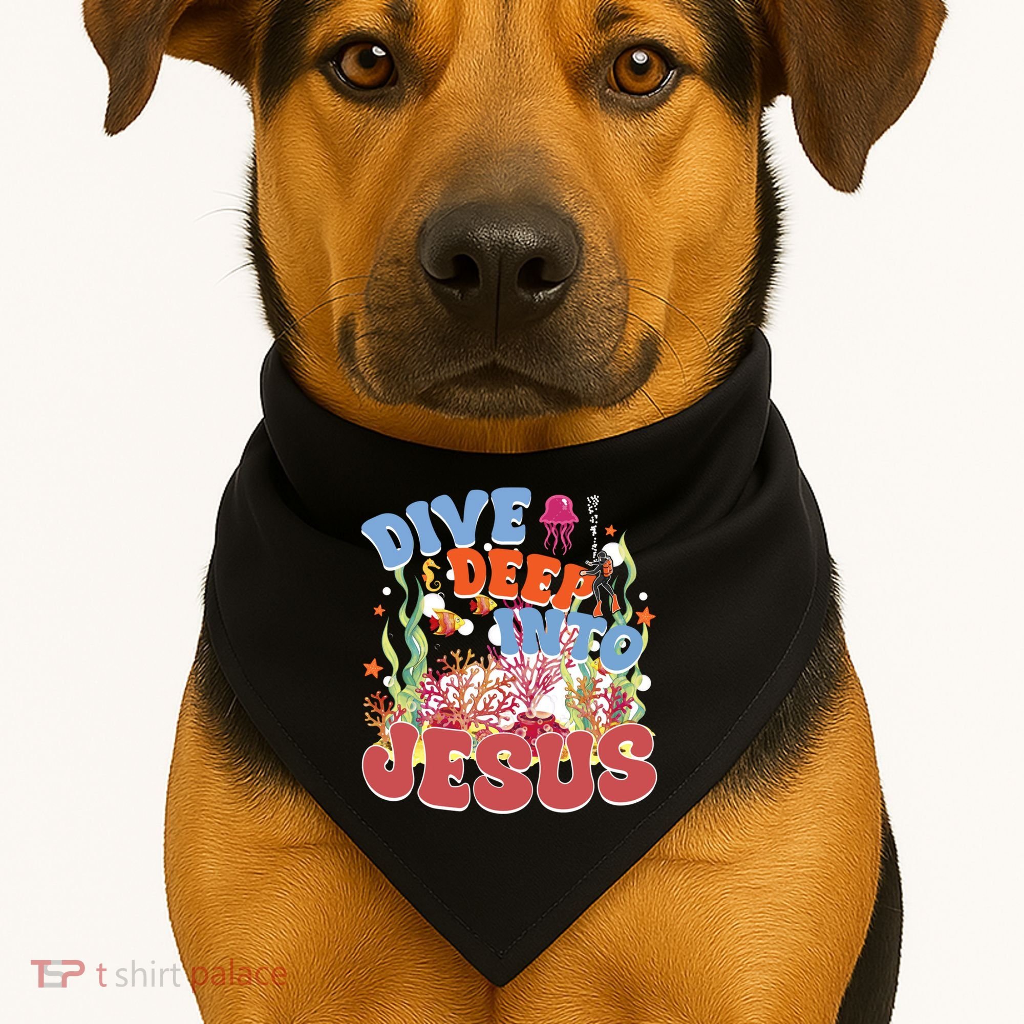Dive Deep Into Jesus Scuba Vbs 2024 Christian Camp Gift USA-Made Doggie Bandana