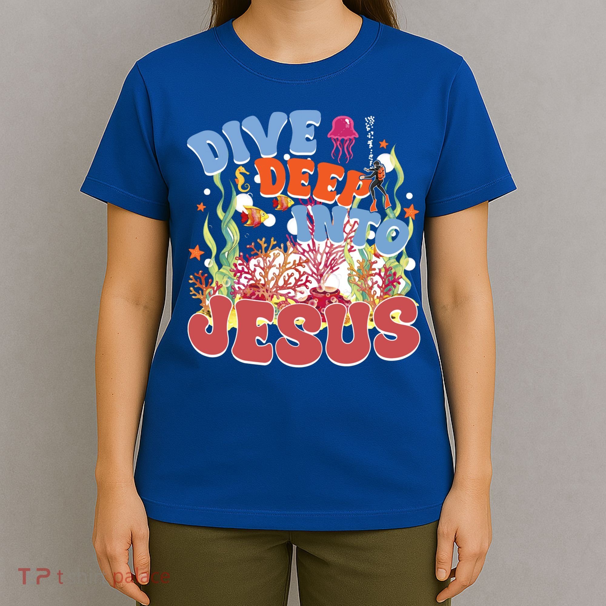 Dive Deep Into Jesus Scuba Vbs 2024 Christian Camp Gift T-Shirt