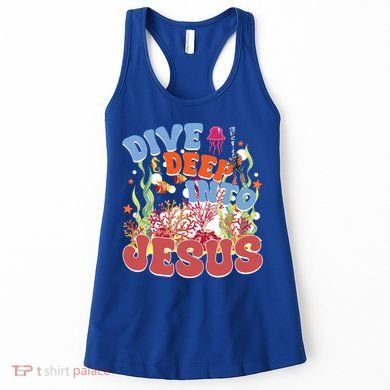 Dive Deep Into Jesus Scuba Vbs 2024 Christian Camp Gift Women's Tank Top