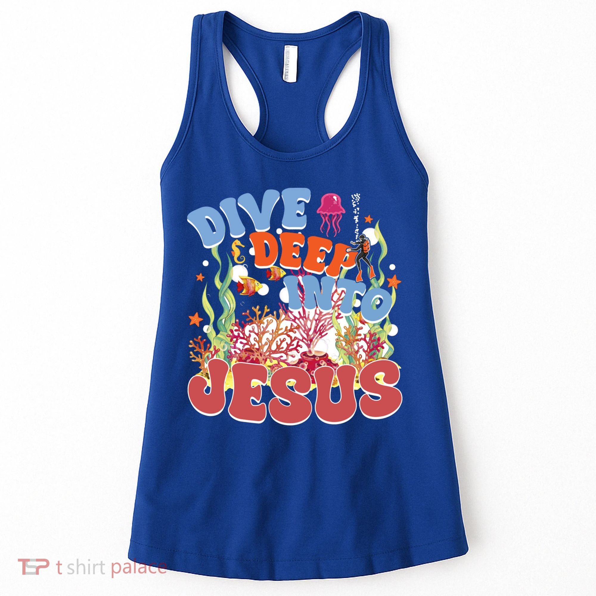 Dive Deep Into Jesus Scuba Vbs 2024 Christian Camp Gift Women's Tank Top