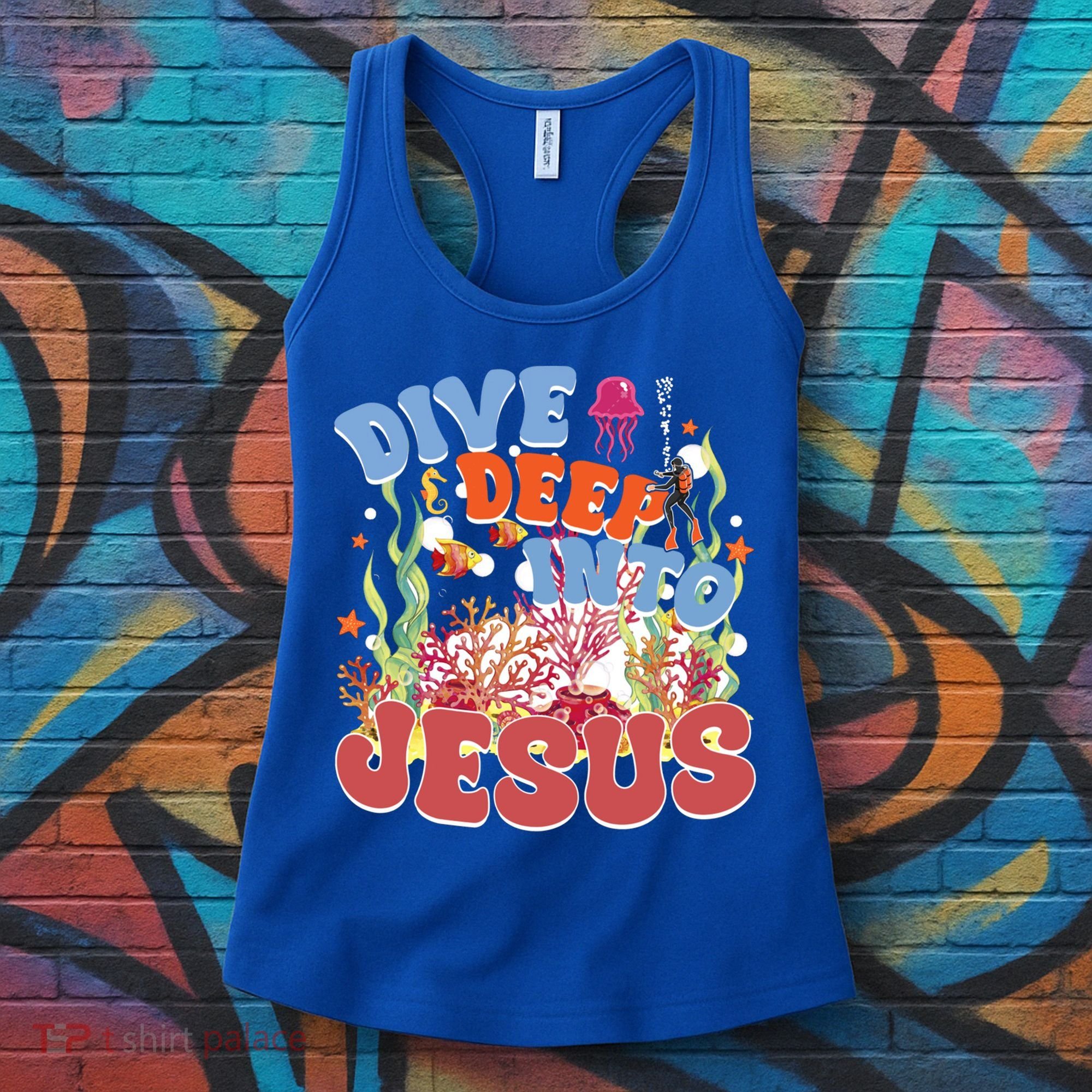 Dive Deep Into Jesus Scuba Vbs 2024 Christian Camp Gift Women's Tank Top
