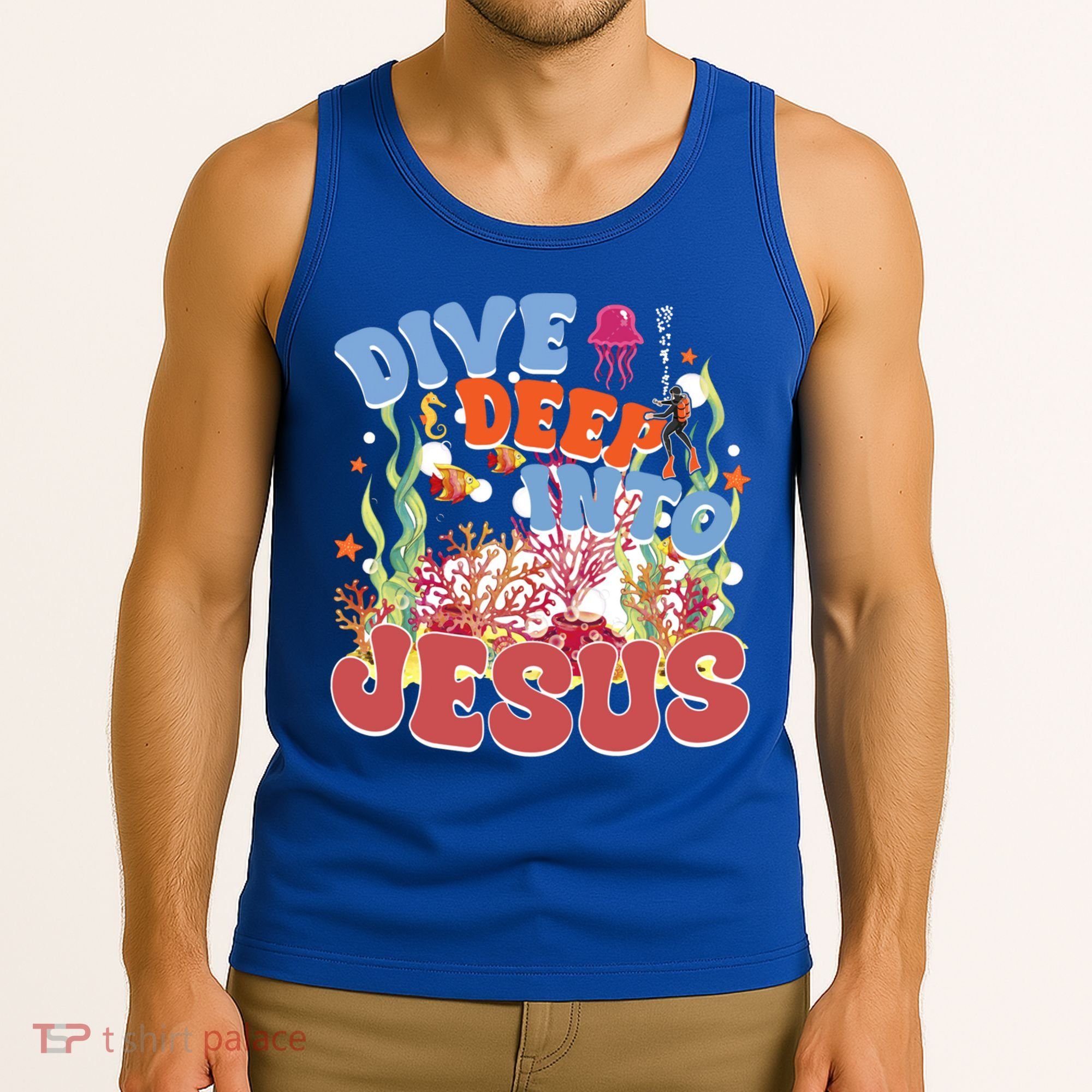 Dive Deep Into Jesus Scuba Vbs 2024 Christian Camp Gift Tank Top