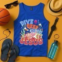 Dive Deep Into Jesus Scuba Vbs 2024 Christian Camp Gift Tank Top thumb 4