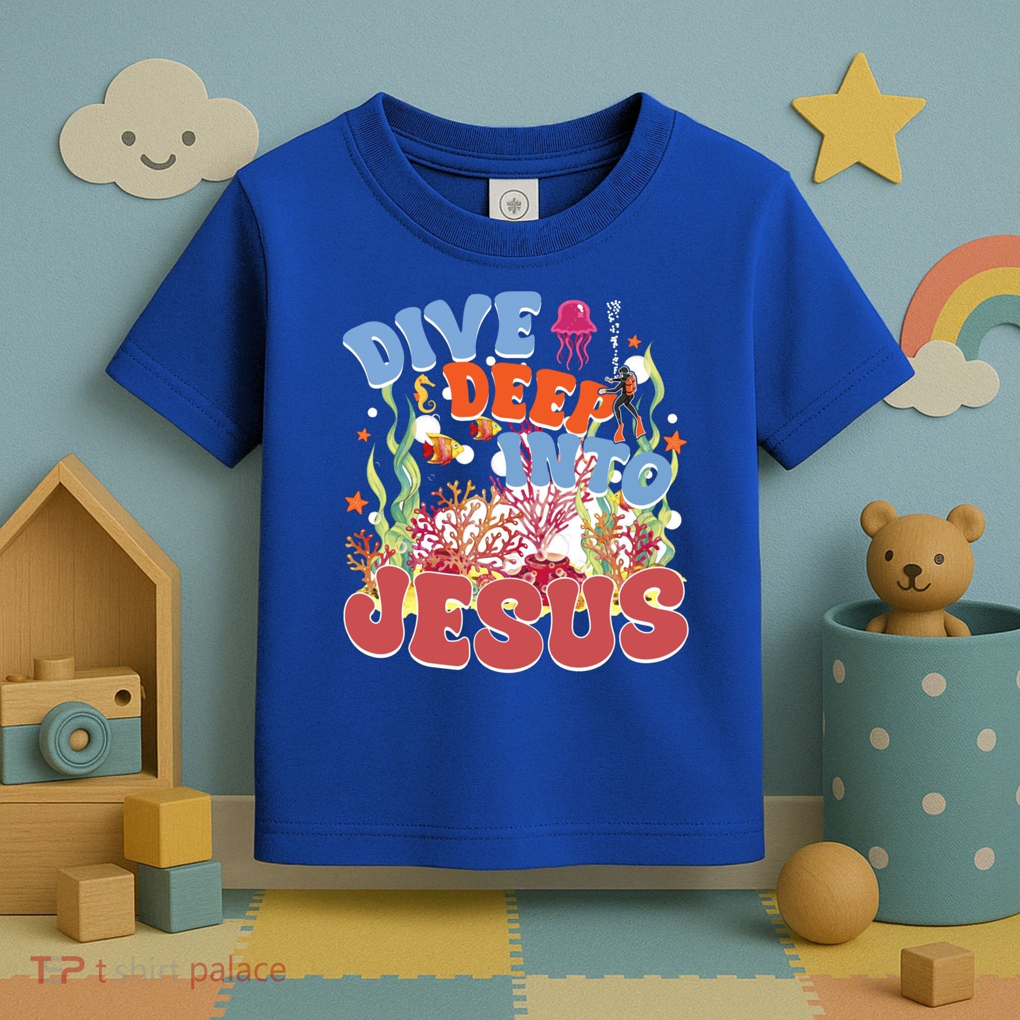Dive Deep Into Jesus Scuba Vbs 2024 Christian Camp Gift Toddler T-Shirt