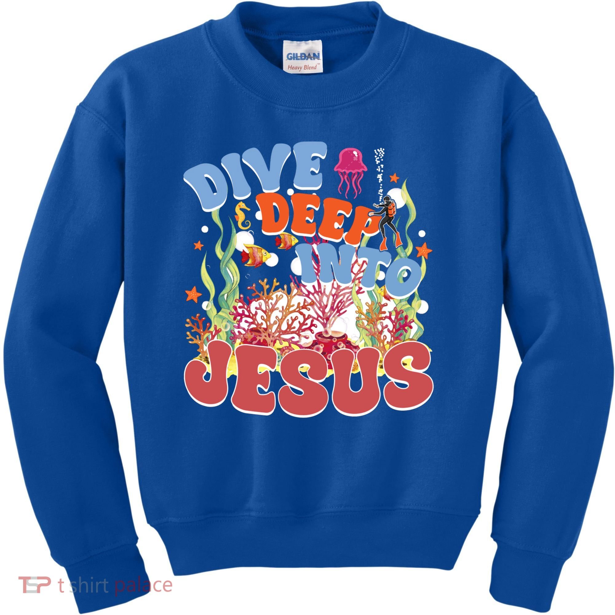 Dive Deep Into Jesus Scuba Vbs 2024 Christian Camp Gift Kids Sweatshirt