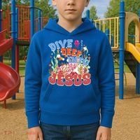 Dive Deep Into Jesus Scuba Vbs 2024 Christian Camp Gift Kids Hoodie thumb 2
