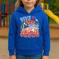 Dive Deep Into Jesus Scuba Vbs 2024 Christian Camp Gift Kids Hoodie thumb 3