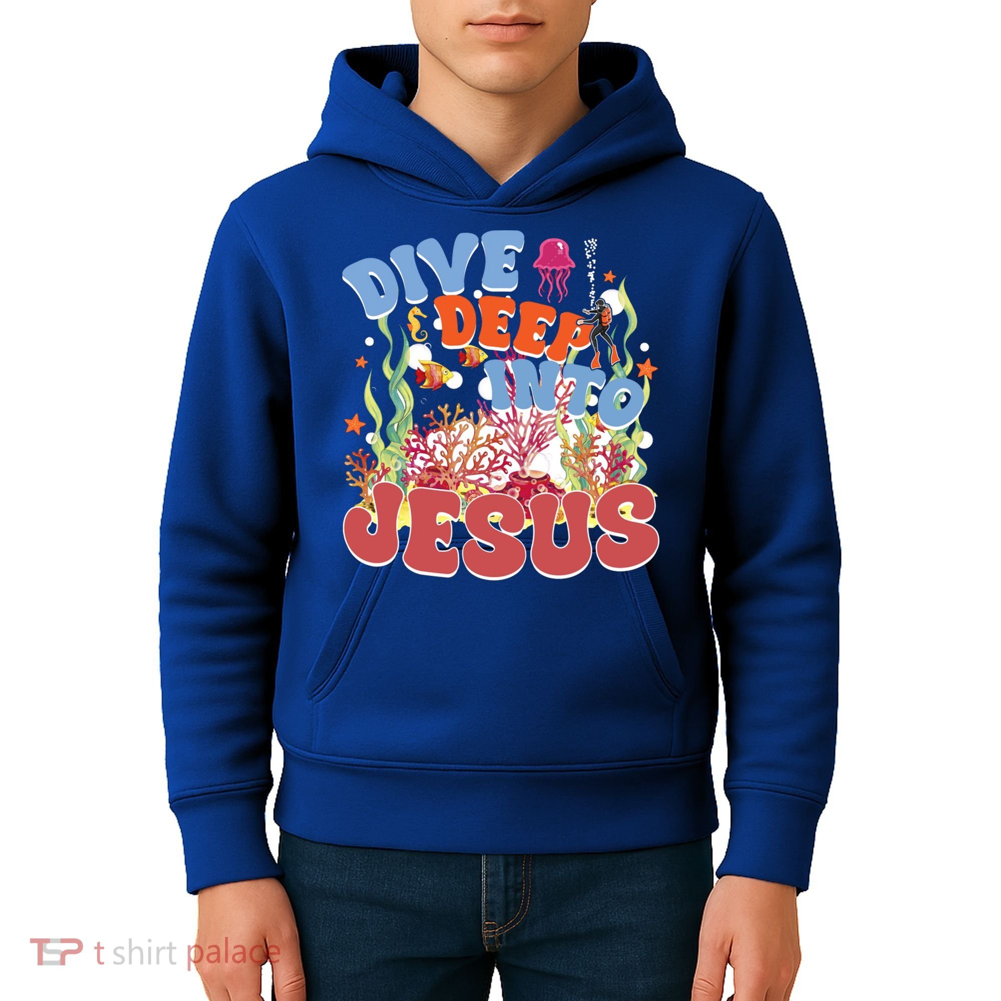 Dive Deep Into Jesus Scuba Vbs 2024 Christian Camp Gift Kids Hoodie