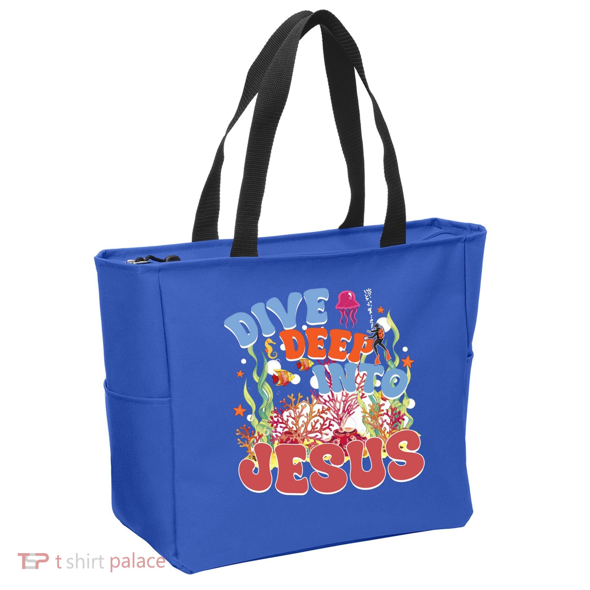 Dive Deep Into Jesus Scuba Vbs 2024 Christian Camp Gift Tote Bag