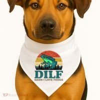 DILF Damn I Love Frogs USA-Made Doggie Bandana thumb 1