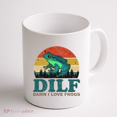 DILF Damn I Love Frogs Coffee Mug back
