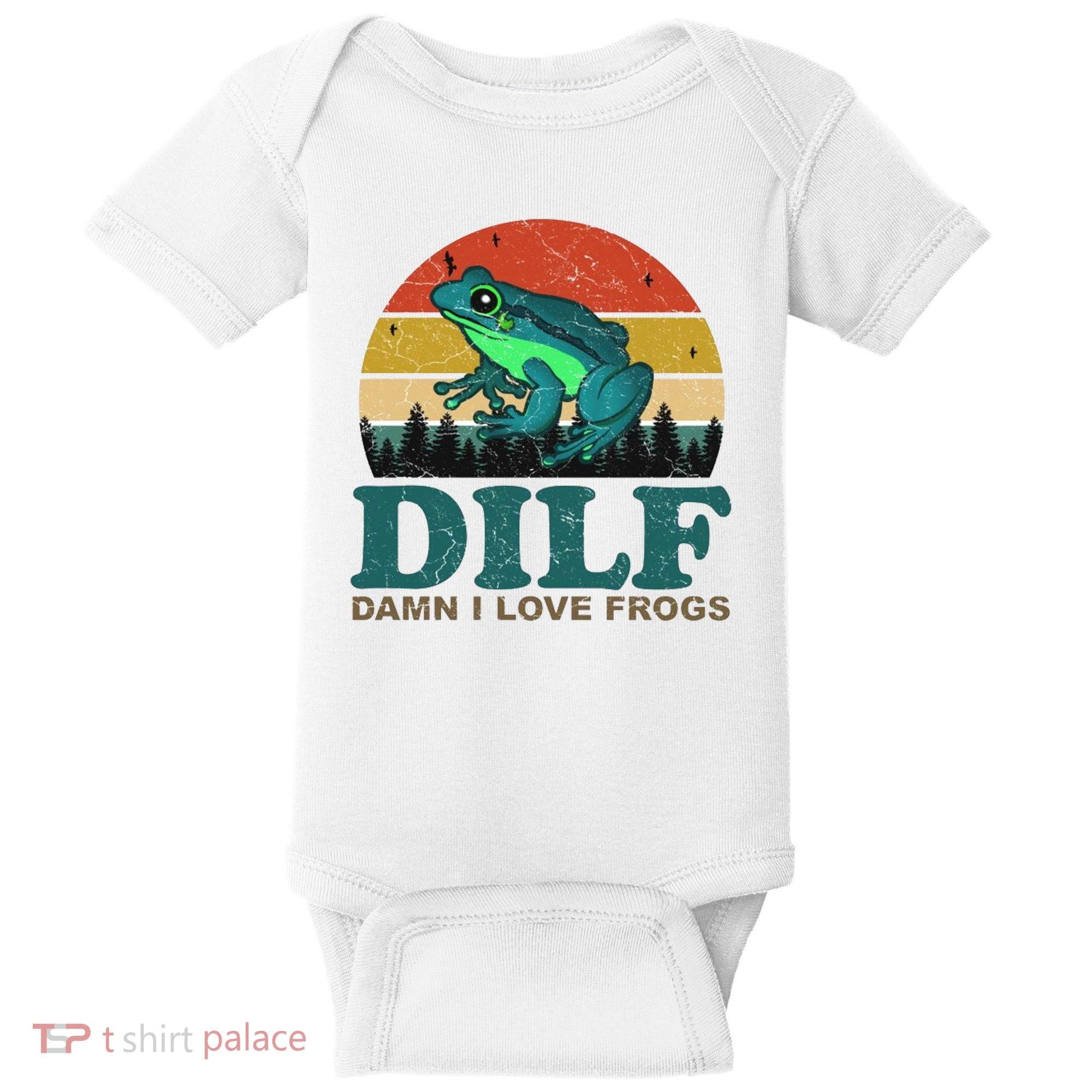 DILF Damn I Love Frogs Baby Bodysuit
