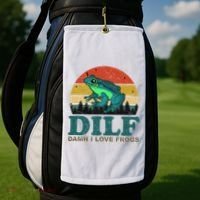 DILF Damn I Love Frogs Golf Towel thumb 2