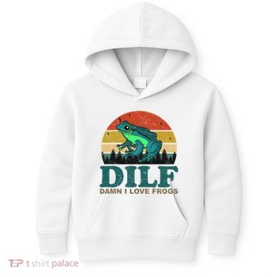 DILF Damn I Love Frogs Kids Hoodie