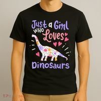 Dinosaur Dinosaur Just A Girl Who Loves Dinosaur T-Shirt thumb 3