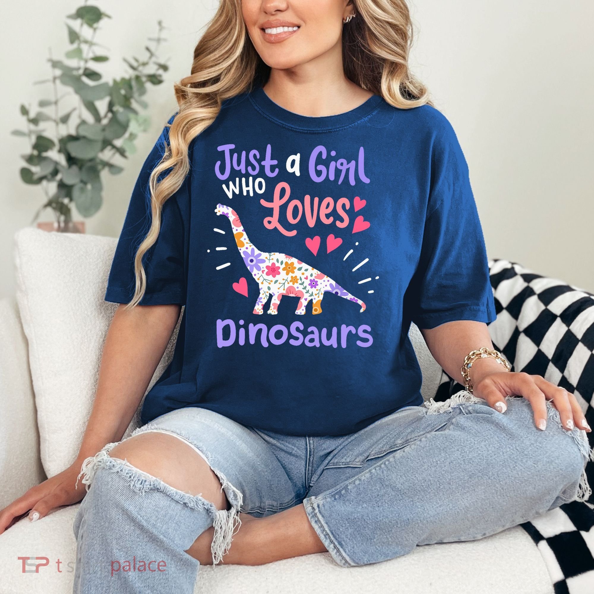 Dinosaur Dino Just a Girl Who Loves Dinosaurs Comfort Colors T-Shirt