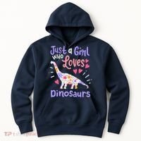 Dinosaur Dino Just a Girl Who Loves Dinosaurs Hoodie thumb 0