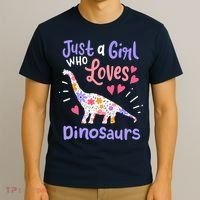 Dinosaur Dino Just a Girl Who Loves Dinosaurs T-Shirt thumb 3