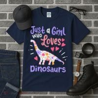 Dinosaur Dino Just a Girl Who Loves Dinosaurs Tall T-Shirt thumb 3