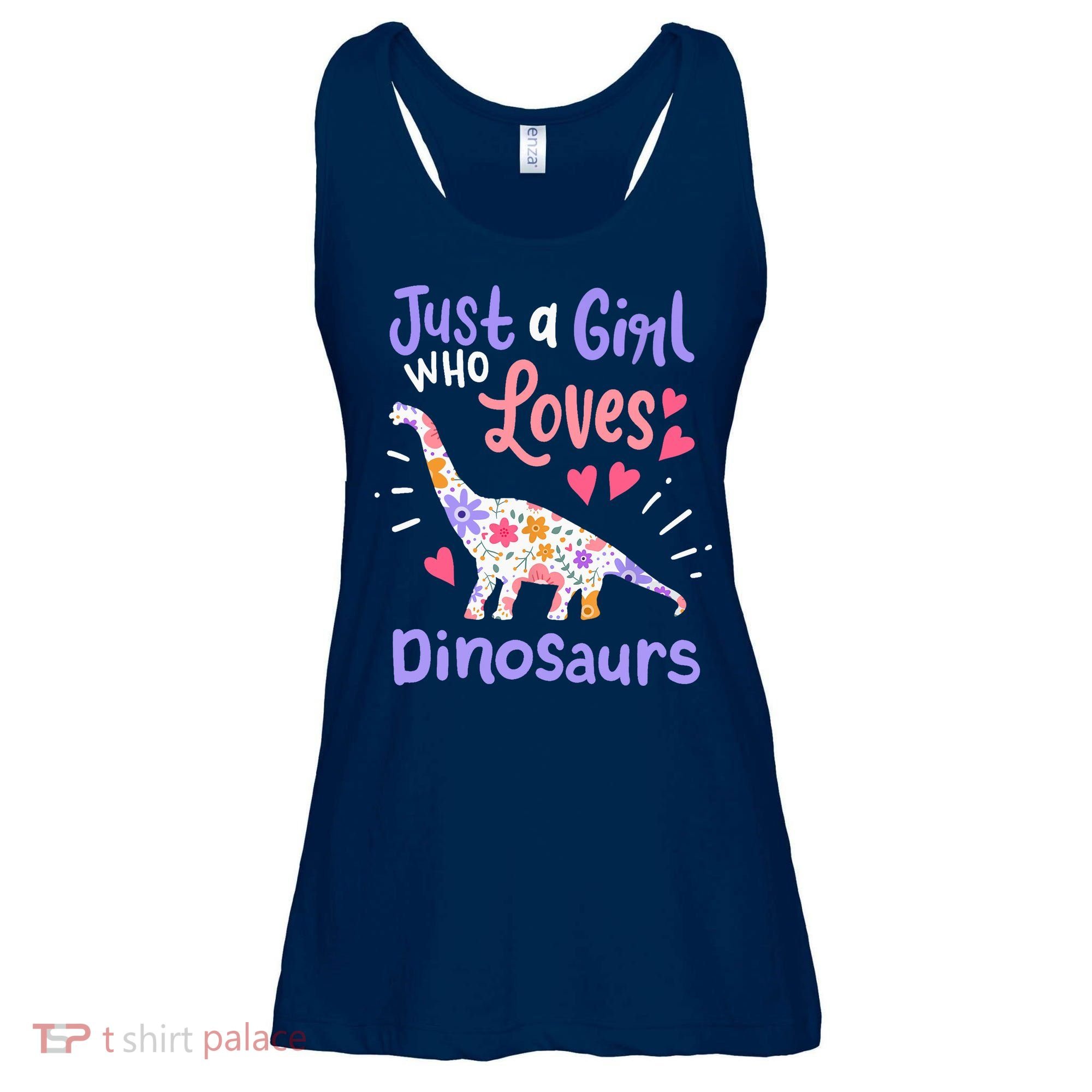 Dinosaur Dino Just a Girl Who Loves Dinosaurs Ladies Essential Flowy Tank