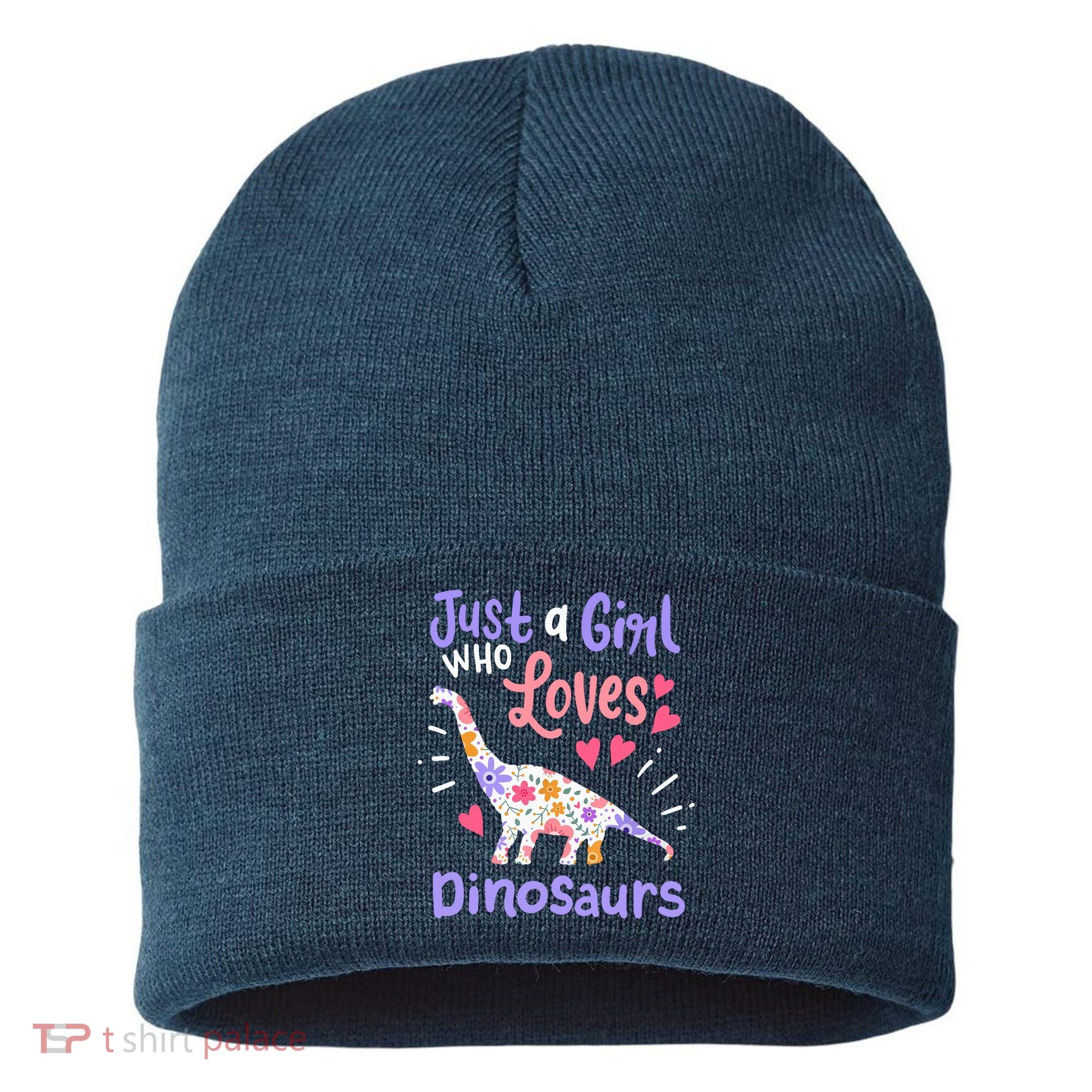 Dinosaur Dino Just a Girl Who Loves Dinosaurs Sustainable Knit Beanie