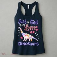 Dinosaur Dino Just a Girl Who Loves Dinosaurs Women's Tank Top thumb 3