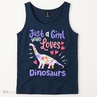 Dinosaur Dino Just a Girl Who Loves Dinosaurs Tank Top thumb 2