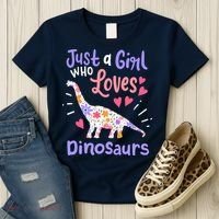 Dinosaur Dino Just a Girl Who Loves Dinosaurs Women's T-Shirt thumb 3