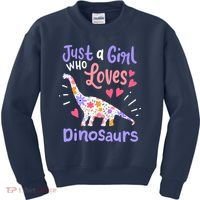 Dinosaur Dino Just a Girl Who Loves Dinosaurs Kids Sweatshirt thumb 0
