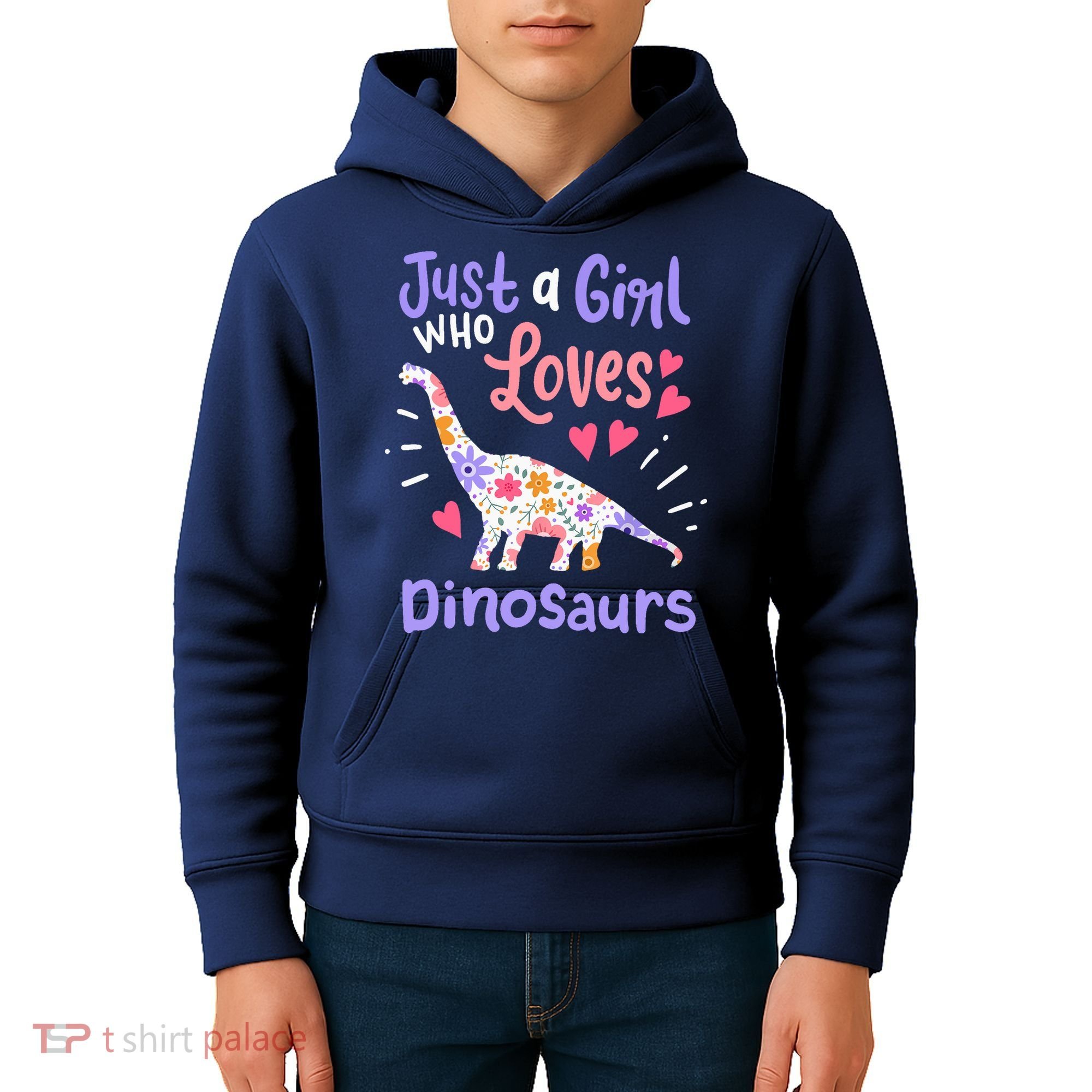 Dinosaur Dino Just a Girl Who Loves Dinosaurs Kids Hoodie