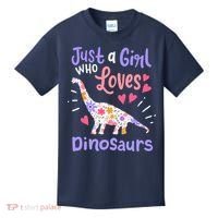 Dinosaur Dino Just a Girl Who Loves Dinosaurs Kids T-Shirt thumb 0