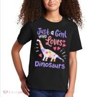 Dinosaur Dino Just a Girl Who Loves Dinosaurs Kids T-Shirt thumb 2