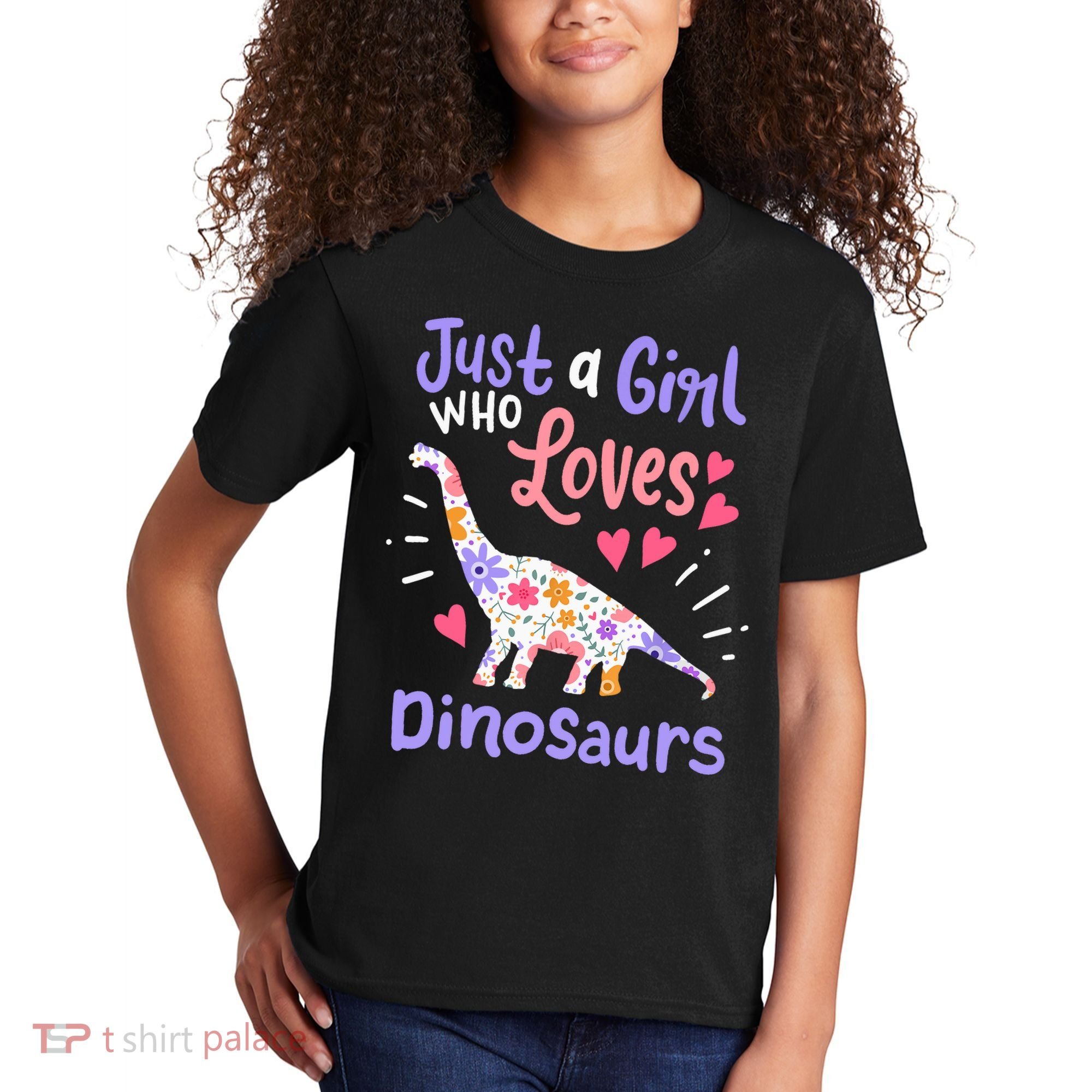 Dinosaur Dino Just a Girl Who Loves Dinosaurs Kids T-Shirt