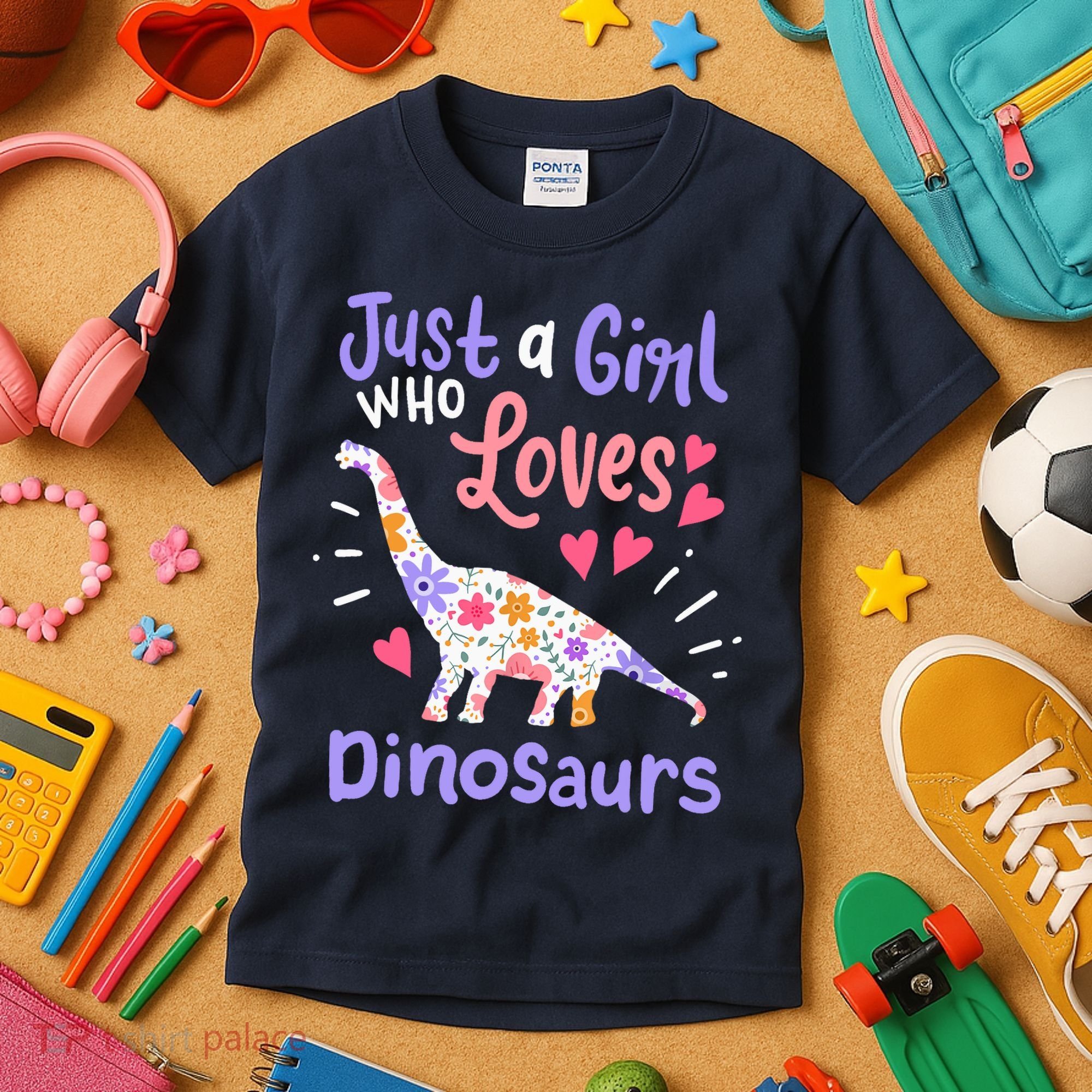Dinosaur Dino Just a Girl Who Loves Dinosaurs Kids T-Shirt