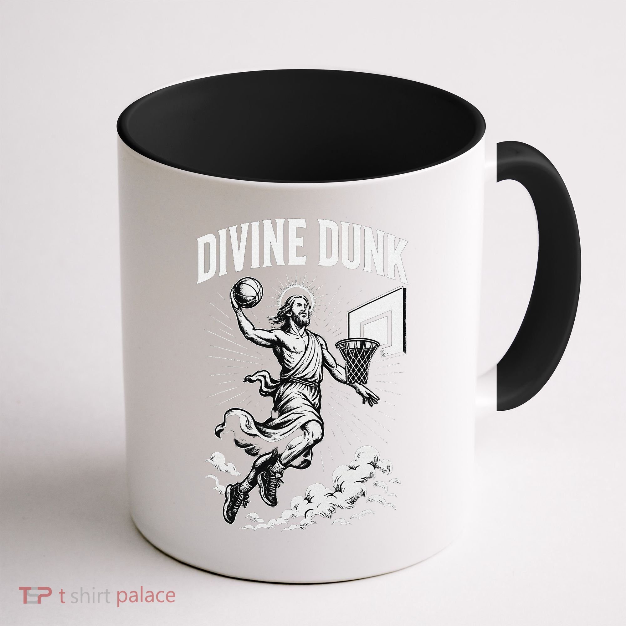Divine Dunk Jesus Basketball Meme Religious Christian Coffee Mug