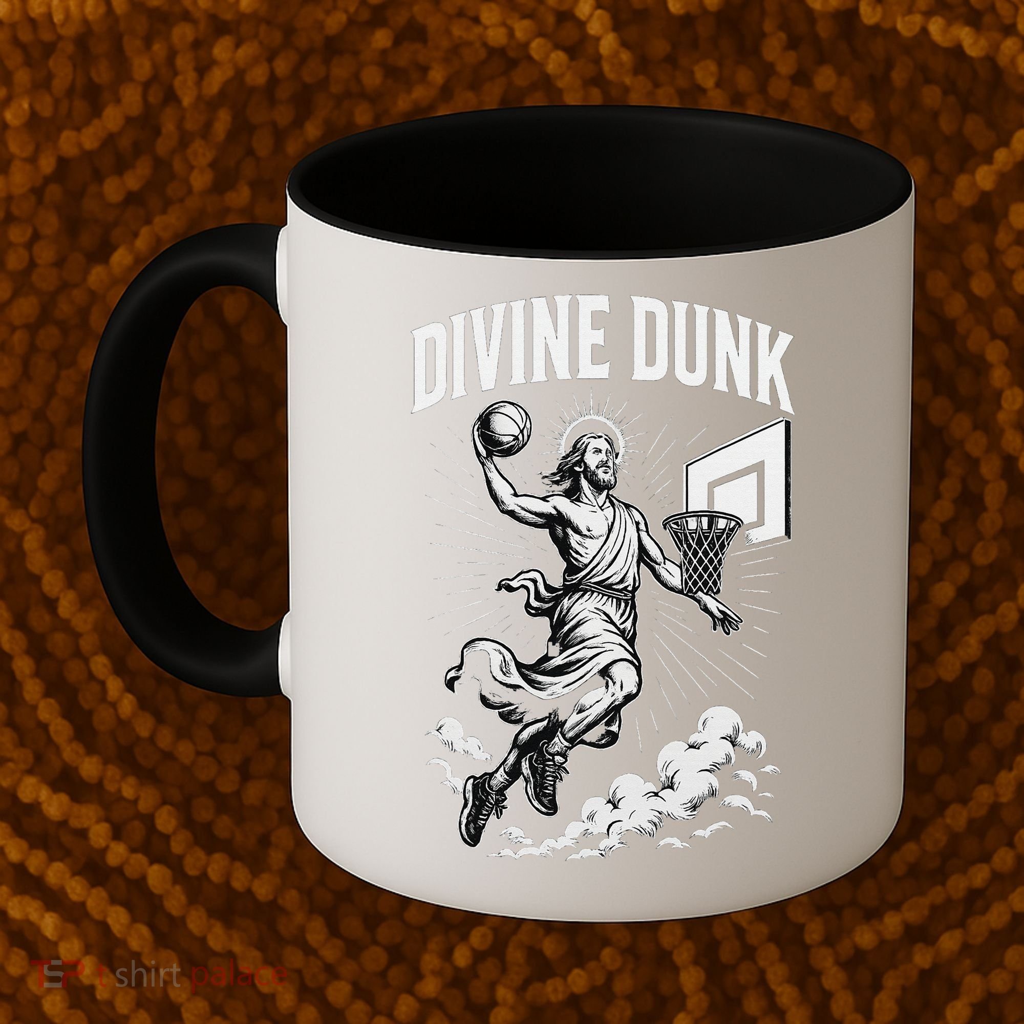 Divine Dunk Jesus Basketball Meme Religious Christian Coffee Mug